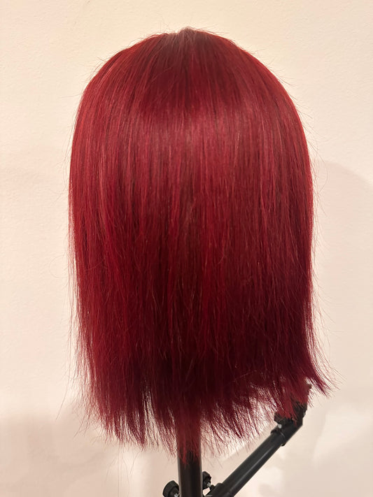 12 inch burgundy bob (Straight) HD lace