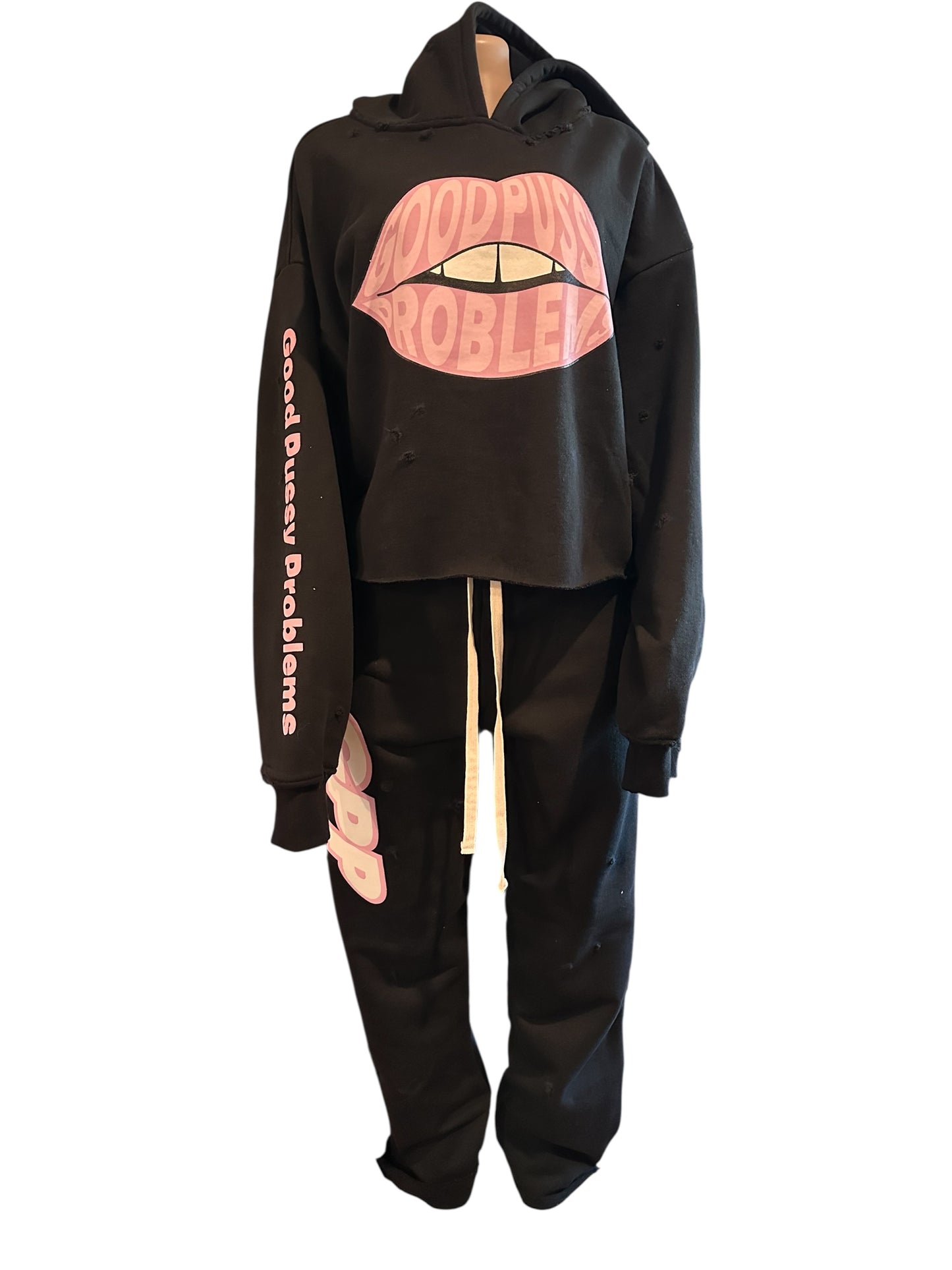 Thick GPP sweatsuits with cuts in back