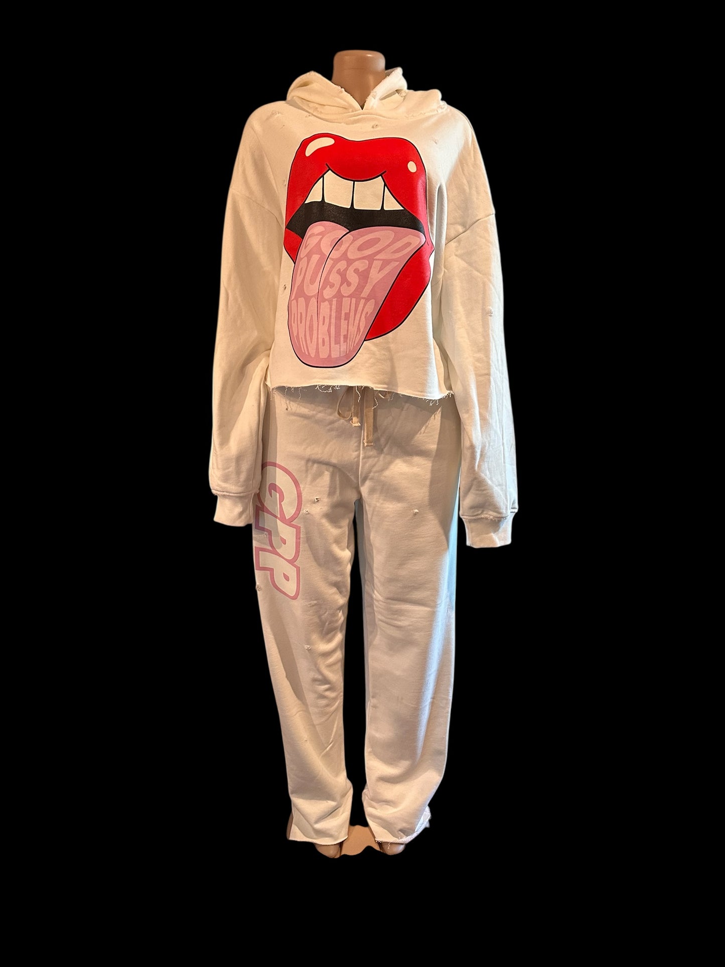 Thick GPP sweatsuits with cuts in back